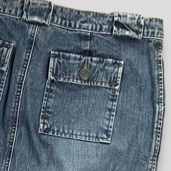 SO GSJC VINTAGE Y2K WESTERN BOHO PENCIL SKIRT BLUE COTTON SMALL 9 - Picture 5 of 8